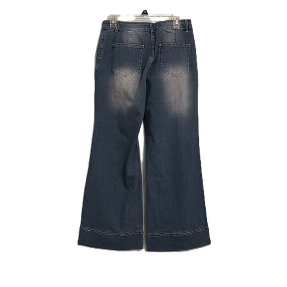 NWOT Flamingo Lightweight Light Wash Wide Leg Denim Pleated Front Jeans-Small-29 - Picture 3 of 14